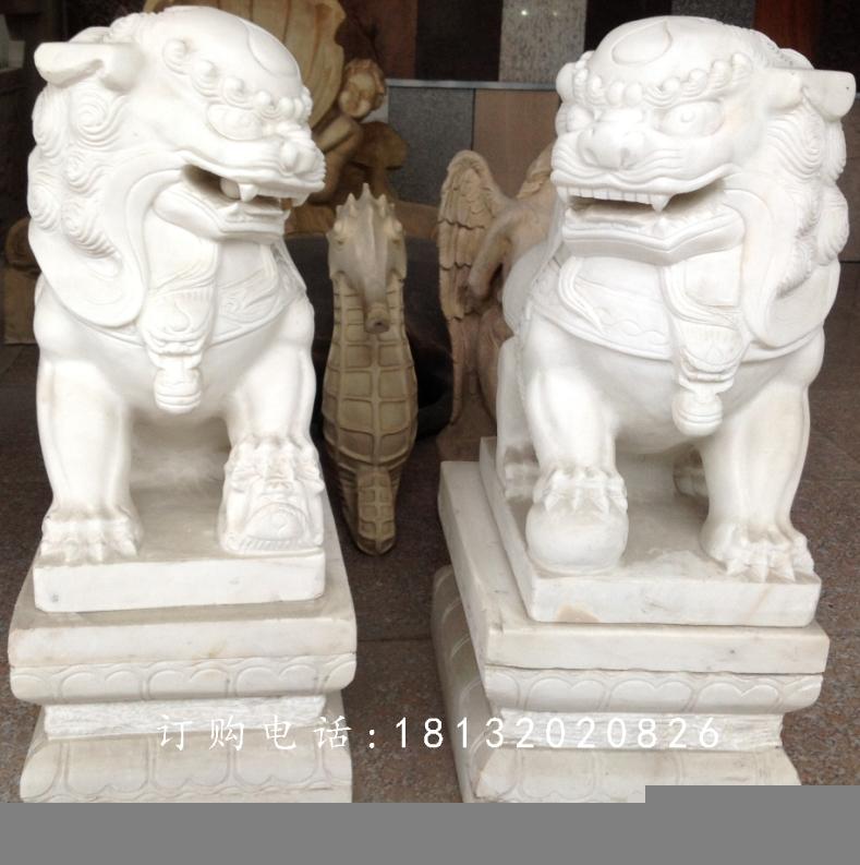 小獅子石雕，漢白玉獅子雕塑