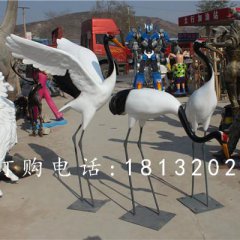 玻璃鋼仙鶴雕塑，玻璃鋼動(dòng)物雕塑