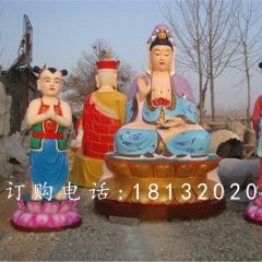 玻璃鋼觀世音雕塑，彩繪佛像雕塑
