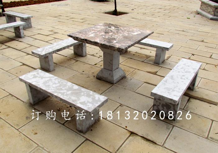 方桌石雕，長椅石雕