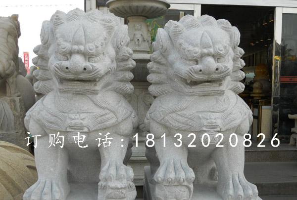 獅子滾繡球石雕，大理石獅子雕塑