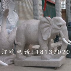 大理石小象，公園動(dòng)物石雕