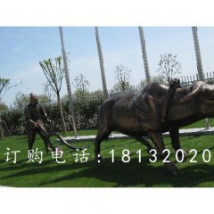 古代人耕地銅雕，公園景觀銅雕