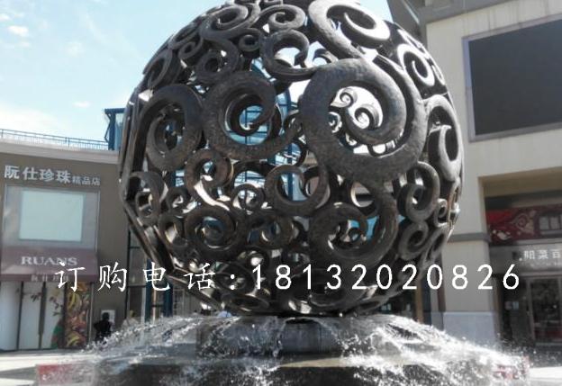 花紋球銅雕，廣場景觀球
