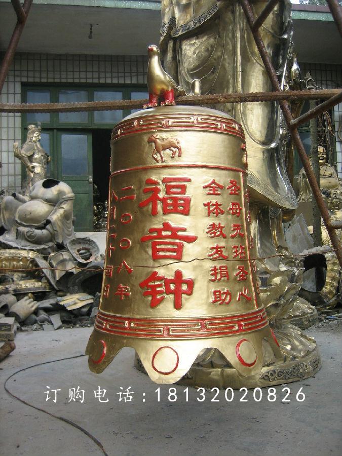 寺廟銅鐘，福音鐘銅雕