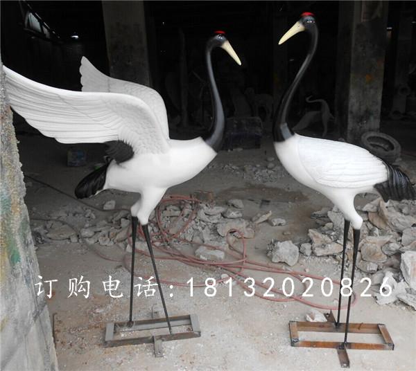 玻璃鋼仙鶴雕塑，玻璃鋼仿真動(dòng)物雕塑