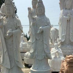 大理石觀世音雕塑，立式觀世音石雕