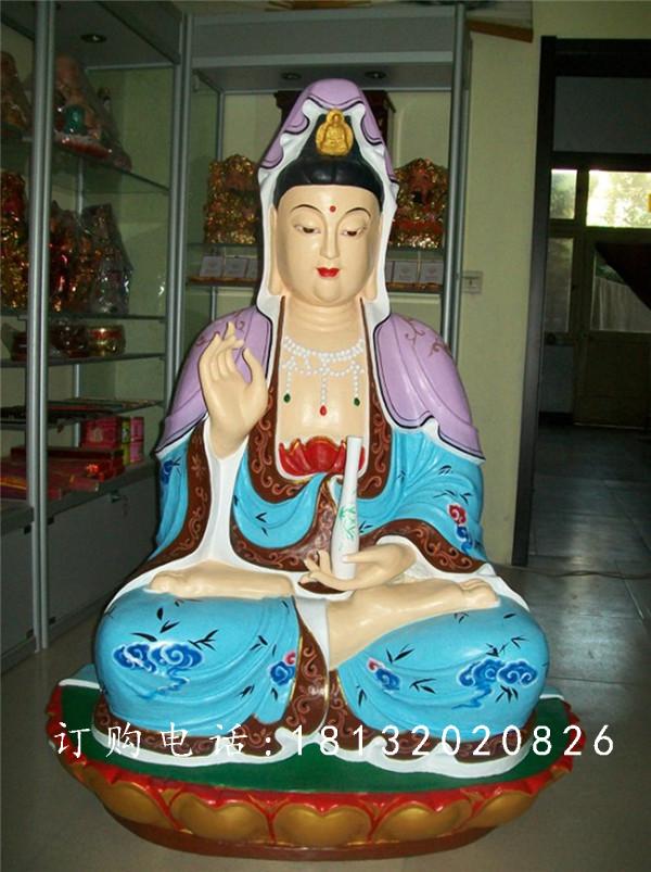 觀音菩薩雕塑，玻璃鋼彩繪佛像雕塑