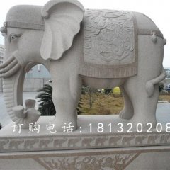 大象石雕，廣場(chǎng)吉祥大象石雕
