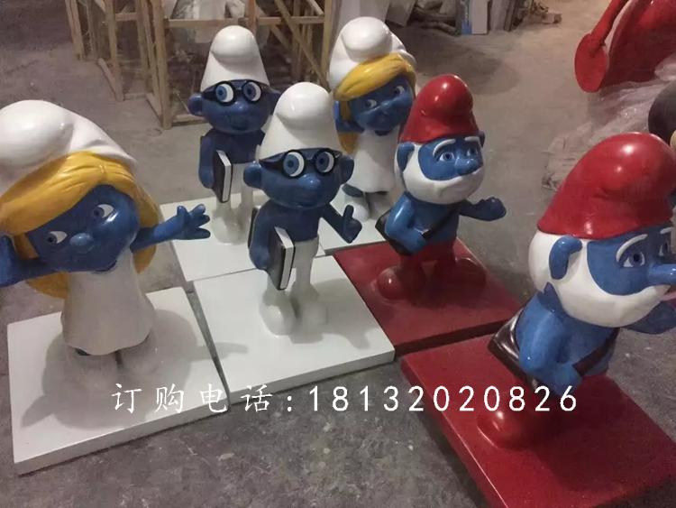 玻璃鋼藍(lán)精靈雕塑，卡通動(dòng)畫(huà)雕塑 (2)
