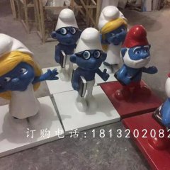 玻璃鋼藍(lán)精靈雕塑，卡通動(dòng)畫雕塑