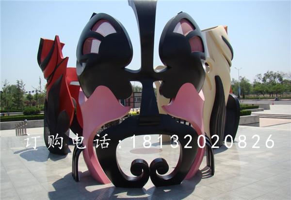 玻璃鋼臉譜雕塑，廣場玻璃鋼雕塑 (2)