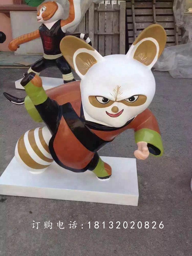玻璃鋼功夫熊貓雕塑，卡通動(dòng)物雕塑 (1)