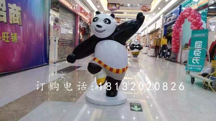 玻璃鋼功夫熊貓雕塑，卡通動(dòng)物雕塑 (3)