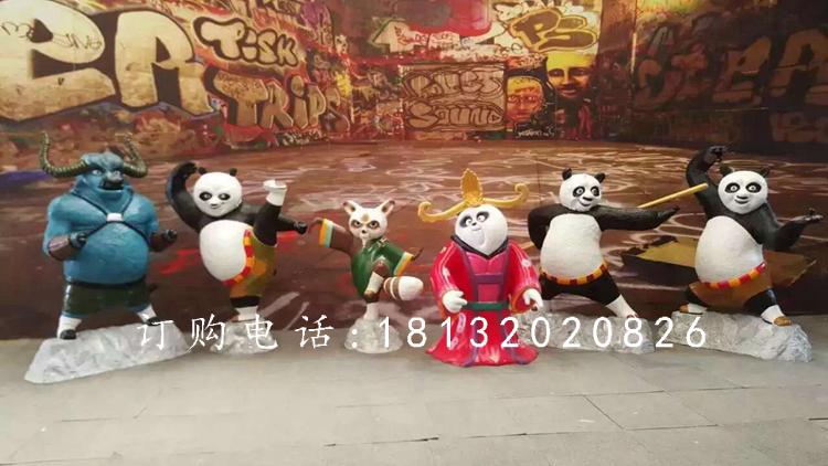 玻璃鋼功夫熊貓雕塑，卡通動(dòng)物雕塑 (2)