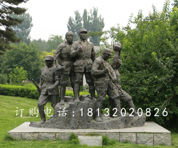 抗戰(zhàn)士兵銅雕，公園紀(jì)念銅雕