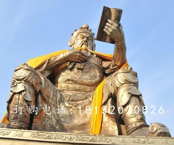 關(guān)公讀春秋銅雕，大型關(guān)公銅雕