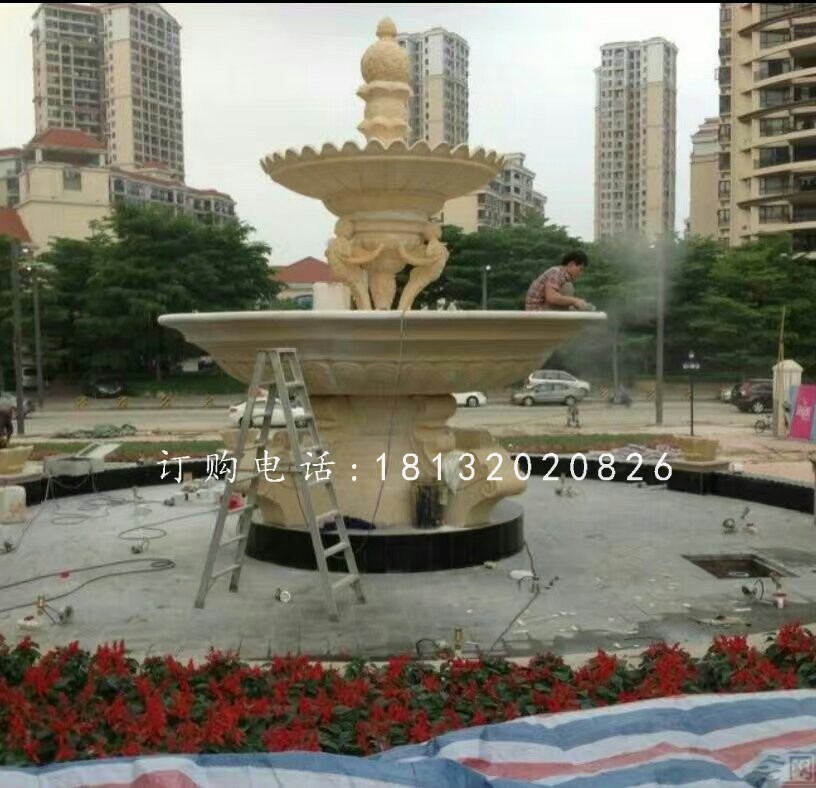 花園噴泉石雕，石噴泉雕塑