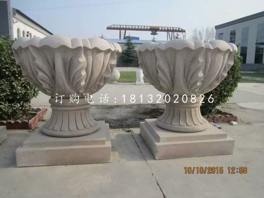 景觀花盆雕塑，歐式花盆石雕