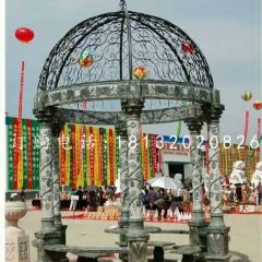 青石涼亭雕塑，公園涼亭石雕