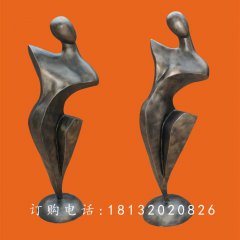 抽象女人雕塑，玻璃鋼仿銅雕塑