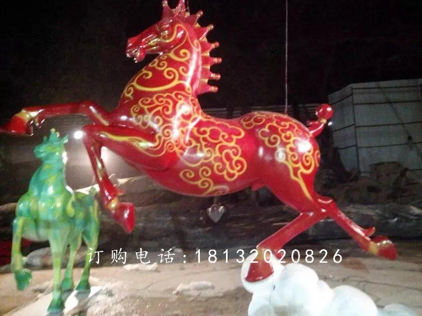 彩繪奔馬雕塑，廣場(chǎng)玻璃鋼雕塑 (3)