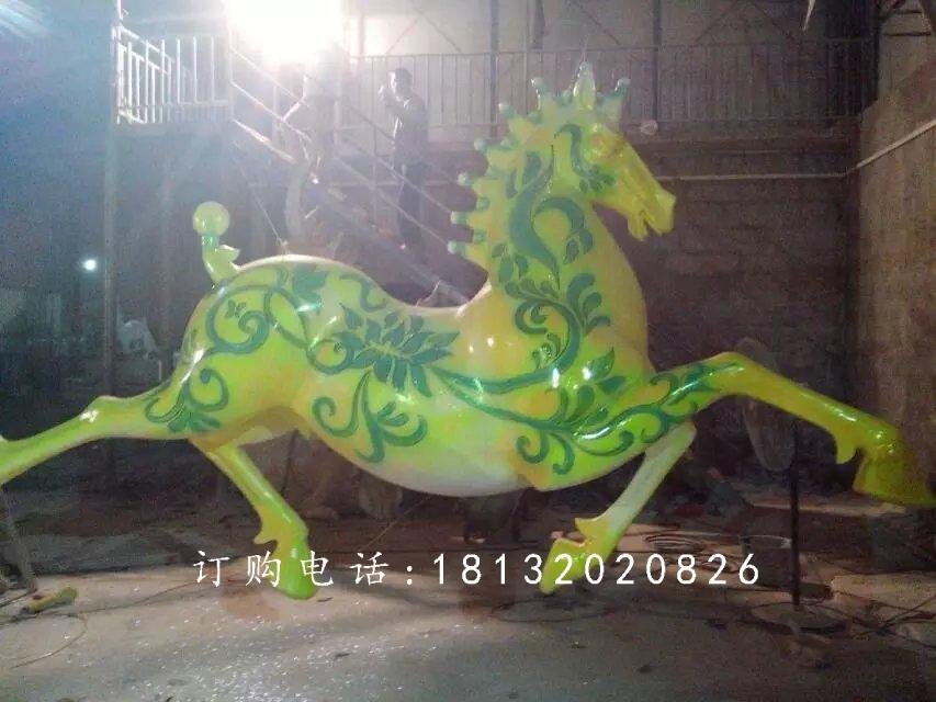 彩繪奔馬雕塑，廣場(chǎng)玻璃鋼雕塑 (4)