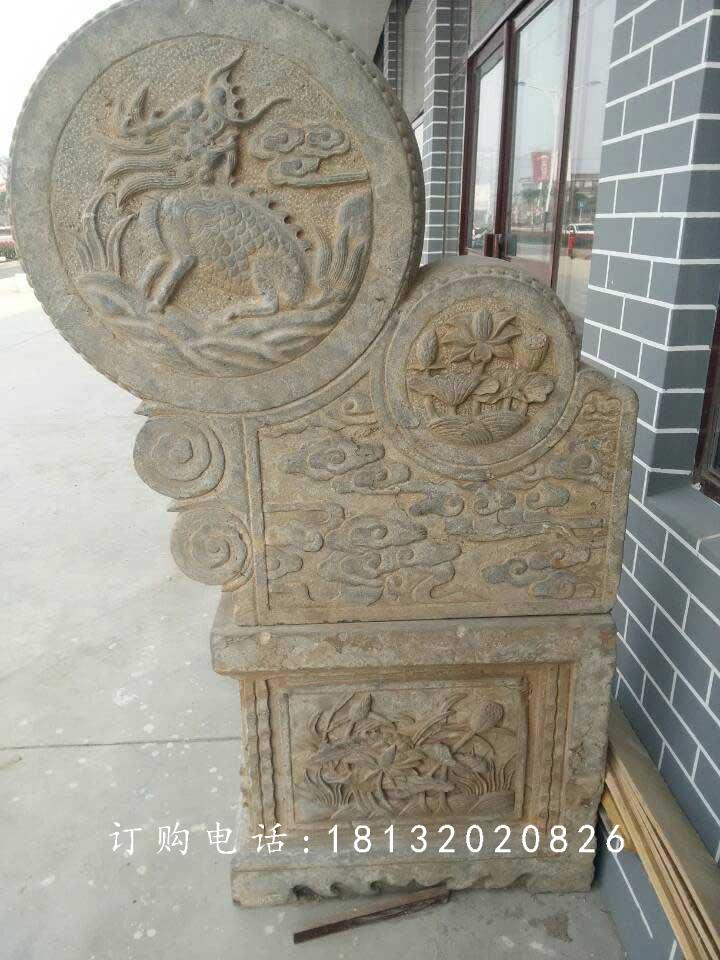 門鼓石雕，仿古門枕雕塑