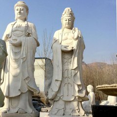 立式佛像石雕，大理石佛像