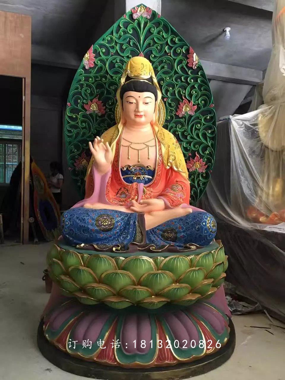 彩繪觀世音雕塑，玻璃鋼佛像