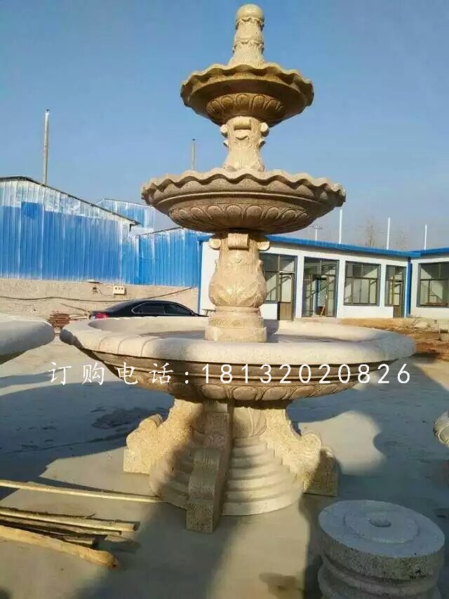 三層石噴泉雕塑，小區(qū)噴泉石雕