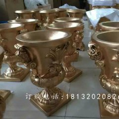 玻璃鋼歐式花缽雕塑，別墅景觀雕塑