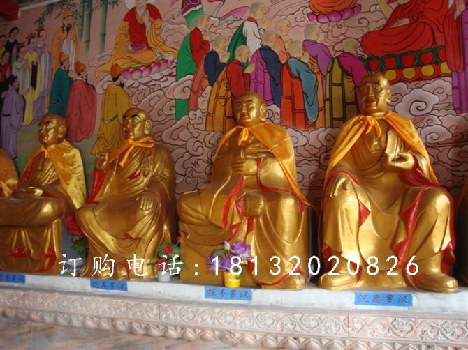 玻璃鋼十八羅漢雕塑，寺廟羅漢雕塑 (1)