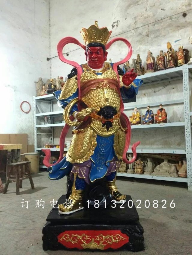 四大天王雕塑，玻璃鋼彩繪雕塑 (2)