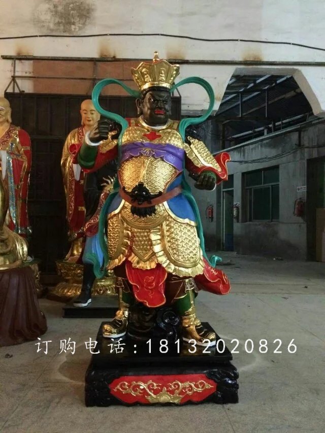 四大天王雕塑，玻璃鋼彩繪雕塑 (4)
