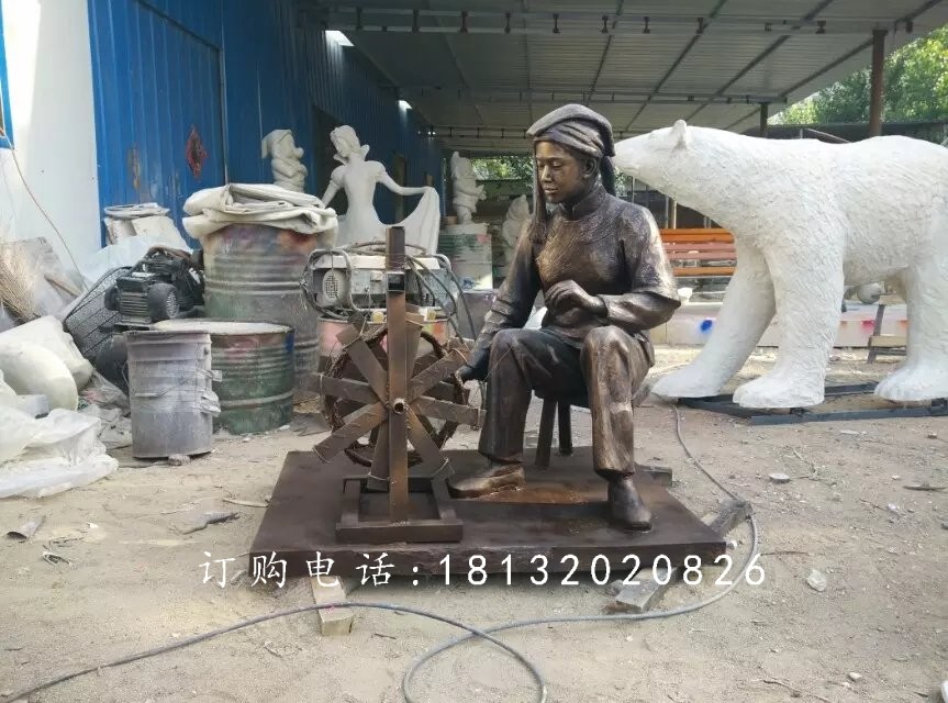 紡織玻璃鋼雕塑，仿銅紡織雕塑，廣場景觀雕塑 (2)