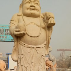 立式彌勒佛石雕，石雕佛像