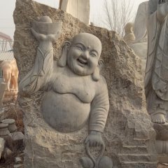 佛像石浮雕，青石彌勒佛石浮雕