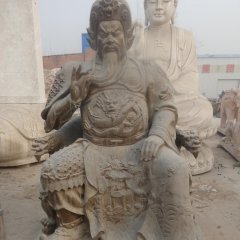 關公石雕，青石關公雕塑，寺廟石關公