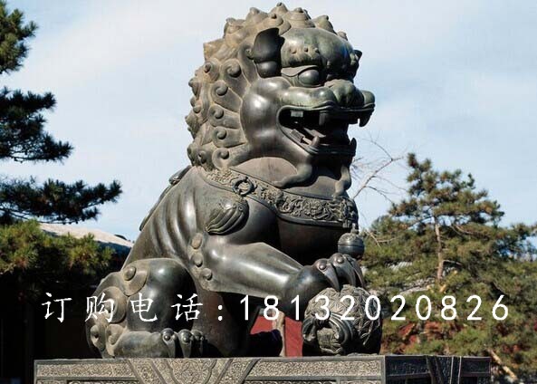戲球獅銅雕，廣場青銅獅 (1)