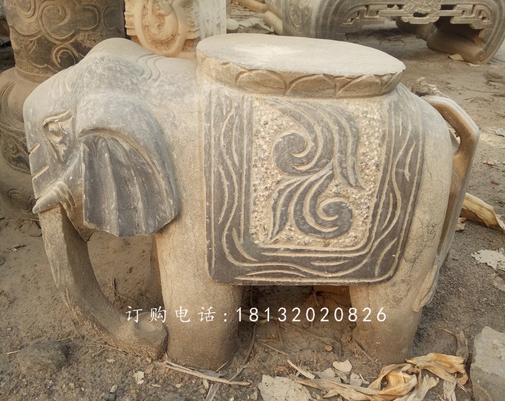 大象石凳，仿古石凳，仿古石雕