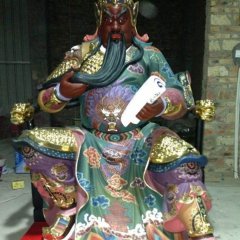 玻璃鋼關(guān)公春秋雕塑，彩繪玻璃鋼雕塑