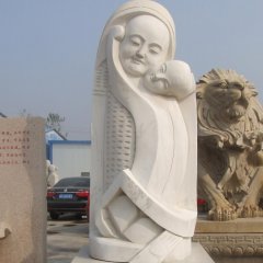 母子情石雕，公園抽象人物石雕