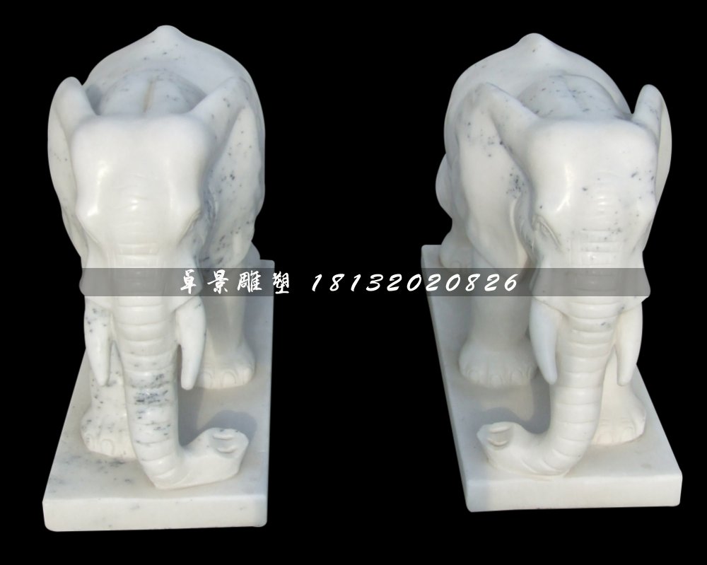 小象石雕，大理石小象雕塑