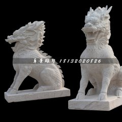 大理石麒麟雕塑，古代神獸石雕