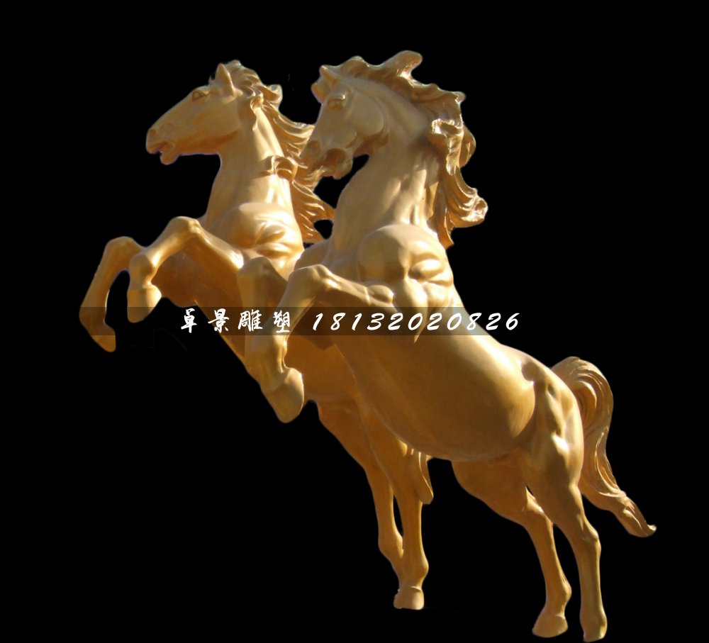 廣場立馬雕塑，玻璃鋼仿銅馬雕塑 (1)