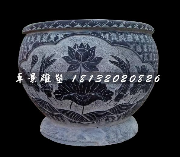 青石花盆，仿古石水盆(1)