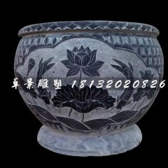 青石花盆，仿古石水盆