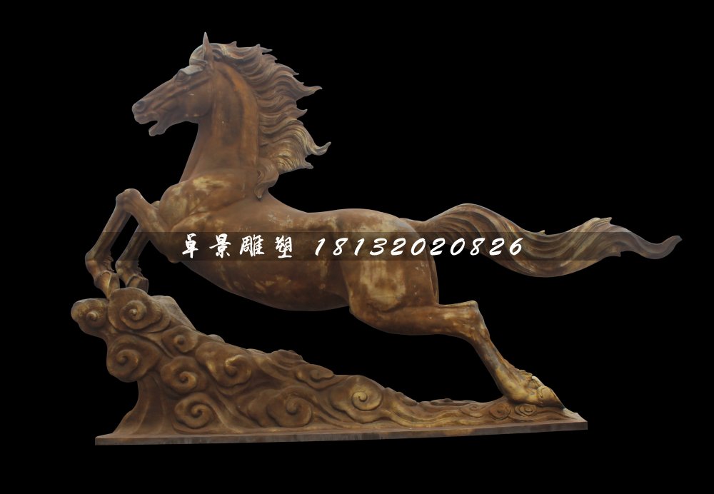 銅雕馬，馬踏祥云銅雕 (2)