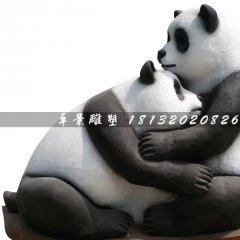 玻璃鋼熊貓雕塑，玻璃鋼動物雕塑